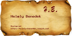 Helmly Benedek névjegykártya
