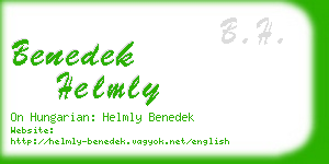 benedek helmly business card